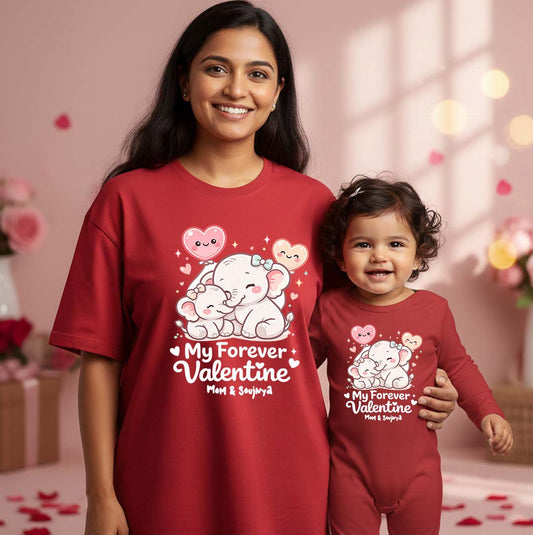 New Born & Baby Clothing | Baby’s First Valentine Outfit –Forever Valentine Mom & Daughter Duo | Soft Cotton
