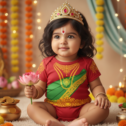 Little Lakshmi  Of The Home _  Red Onesies