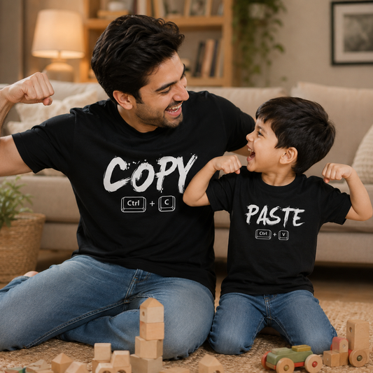 New Born & Baby Clothing | Copy Paste Twinning Sets T-shirt Black | Soft T-shirt
