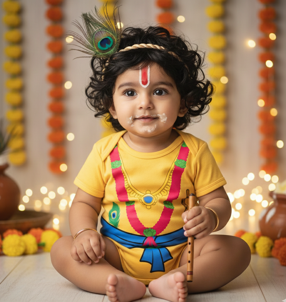 Little Krishna  Of The Home _  Yellow Onesies