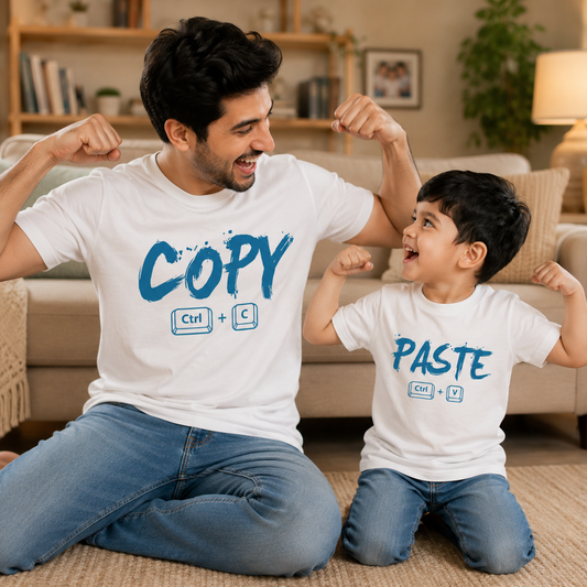 New Born & Baby Clothing | Copy Paste Twinning Sets T-shirt White | Soft T-shirt