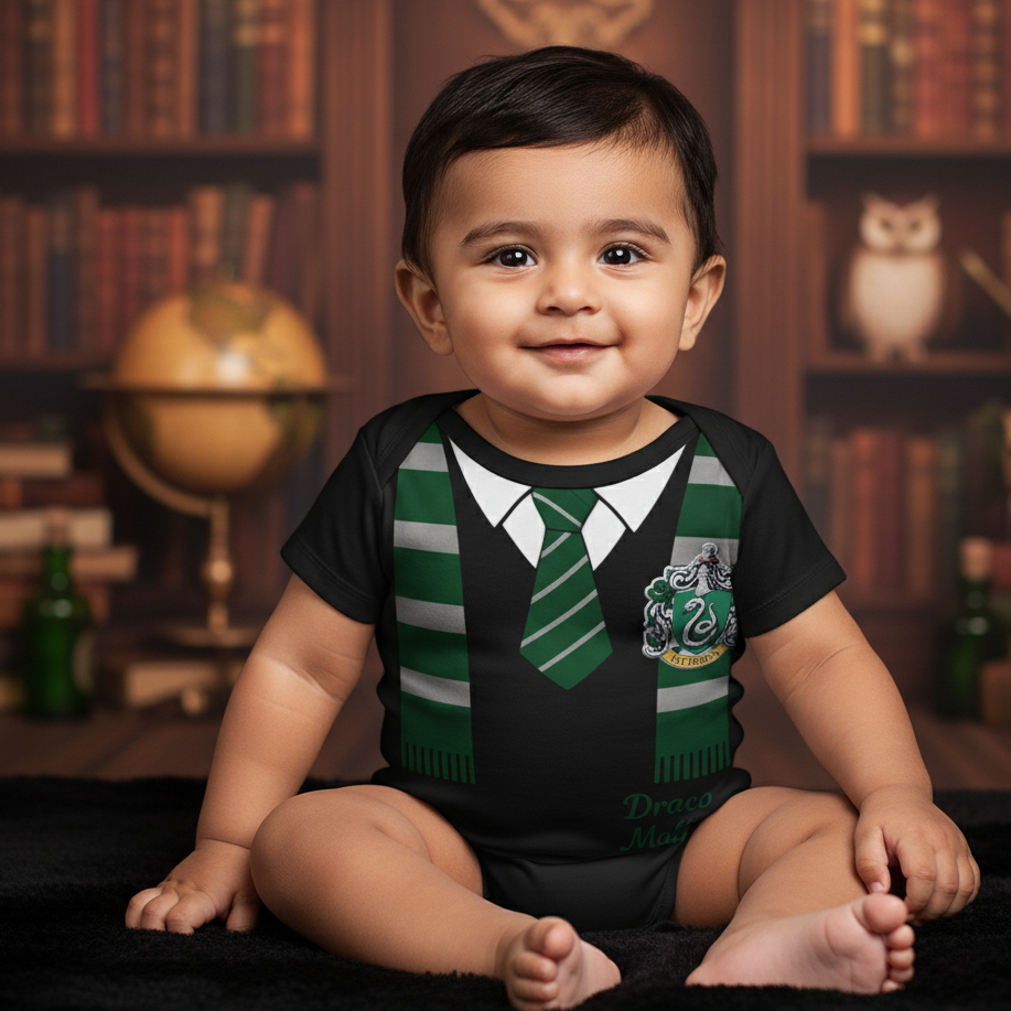 Baby Little Slytherin Ambition – Harry Potter Gryffindor Edition With Customized Baby Name_ Black Onesie