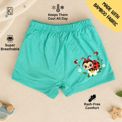 New Born & Baby Clothing | Bamboo Baby Shorts – Cute Ladybug Print 🐞 | Soft Cotton