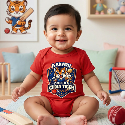 New Born & Baby Clothing | Dilli Ka Chota Tiger With Customized Baby Name | Soft Cotton