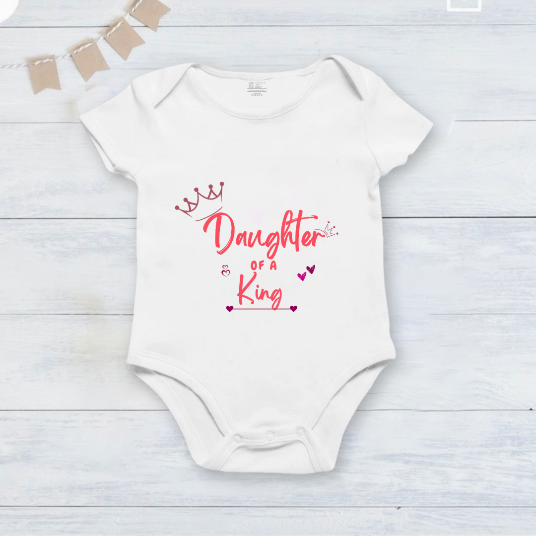 Father's Day Daughter Of A King baby onesie _white