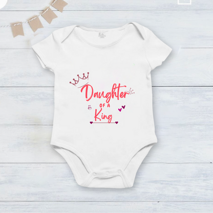 Father's Day Daughter Of A King baby onesie _white