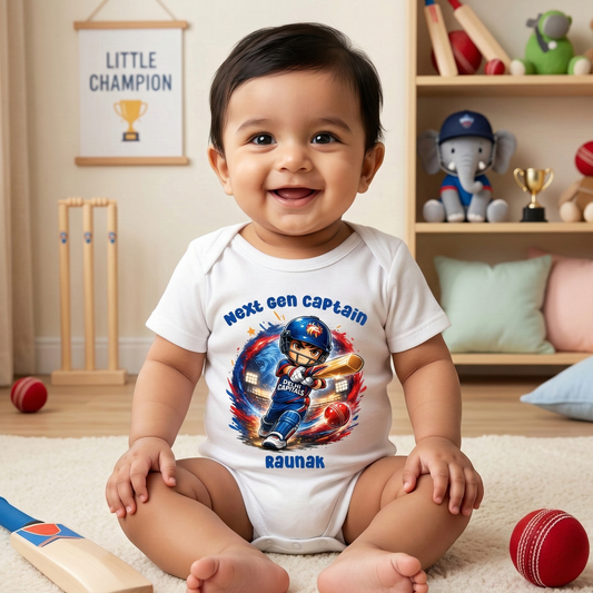 New Born & Baby Clothing | Next Gen Captain With Customized Baby Name | Soft Cotton