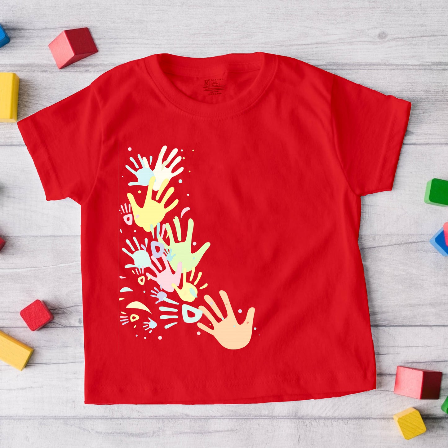 New Born & Baby Clothing | Baby Holi T-shirt With Customized Baby Name At The Back | Soft Red Cotton T-shirt