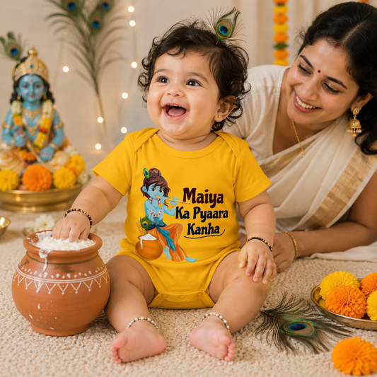 Maiya Ka Pyaara Kanha _Yellow Onesie