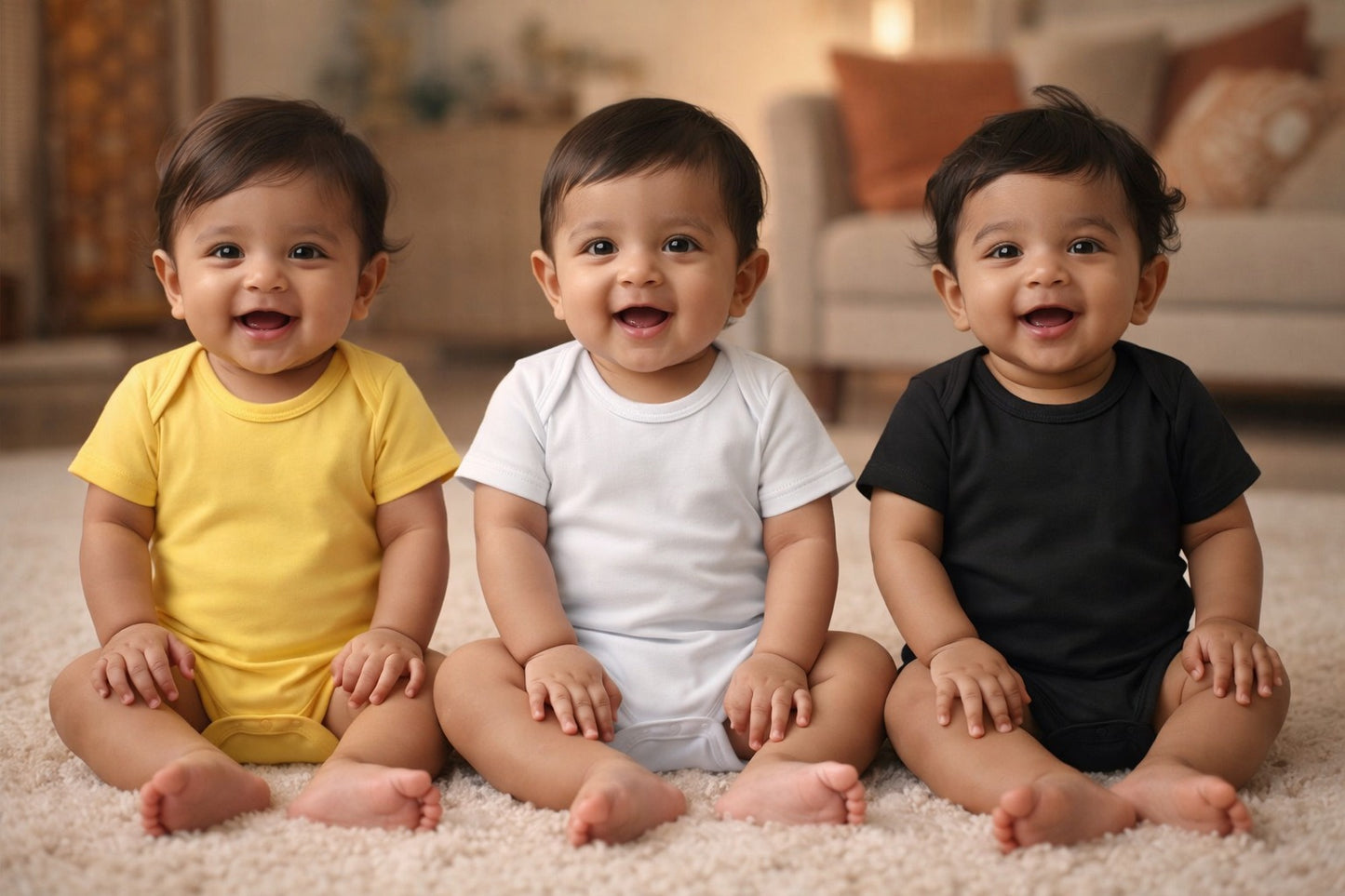 New Born & Baby Clothing | Plain Soft Cotton 3 colour combo Rompers | Soft Cotton