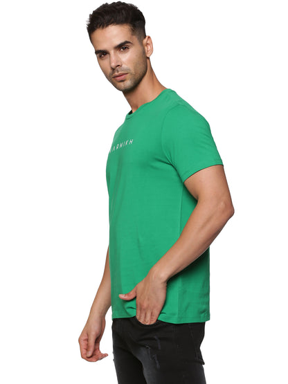 Men Round Neck Classic Karmikh Organic Cotton T-Shirt - Green