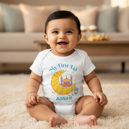 Newborn & Baby Clothing | Baby My First Eid Onesies With Personalized Name | Soft Cotton