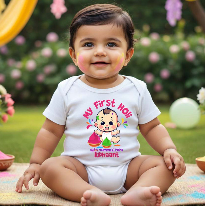 Baby first Holi dress