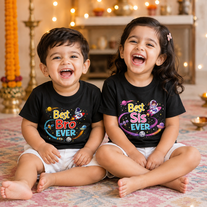 Siblings Black T-shirt Rakhi Gift Hamper
