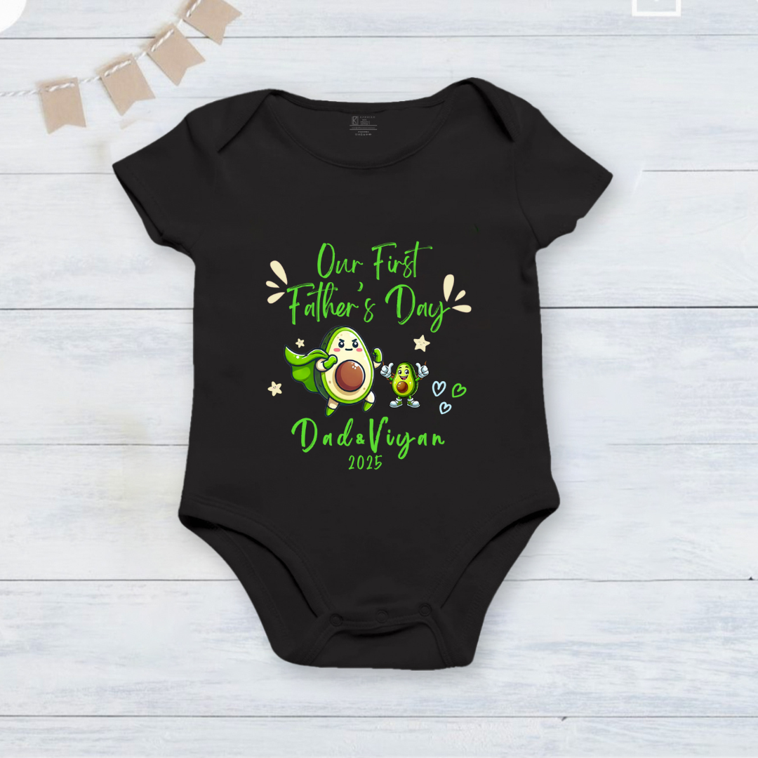 Father's Day customized baby name _black onesie