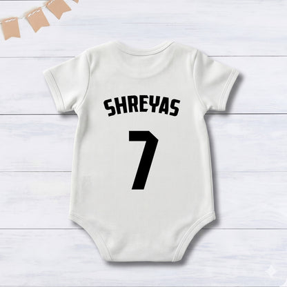 New Born & Baby clothing | England Football Fan Baby Romper with Customized Baby Name Printed | Soft Cotton