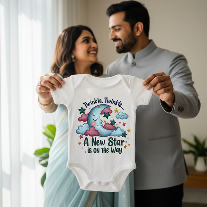 Twinkle, Twinkle... A New Star Is On The Way  _ White Onesie