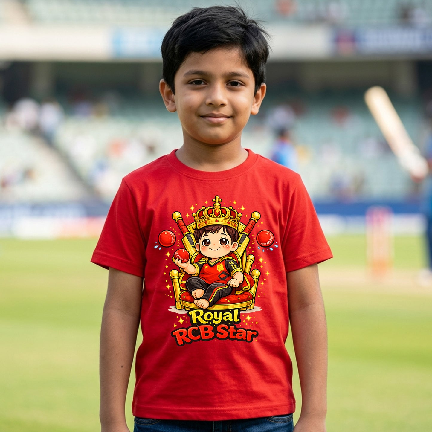 New Born & Baby Clothing | Royal RCB Star | Soft Cotton T-shirt