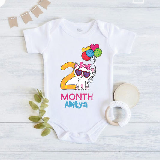 2nd Infant monthly birthday 12 Months of Love Onesie