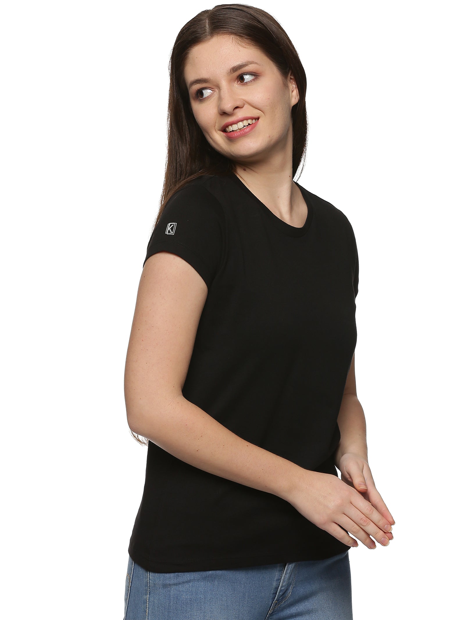 Women Round Neck Basic Organic Cotton Tee