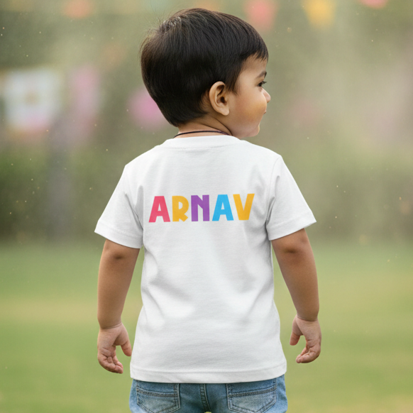 New Born & Baby Clothing | Baby My First Holi T-shirt With Customized Baby Name At The Back | Soft Cotton