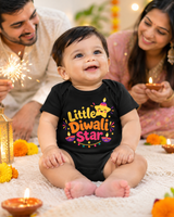 Little Diwali Star _  Black Onesie