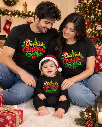 Our First Christmas Together   _ Black Family Twinning T-shirts