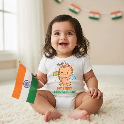 New Born & Baby Clothing | Giggle First Republic Day With Customized Baby Girl Name | Soft Cotton