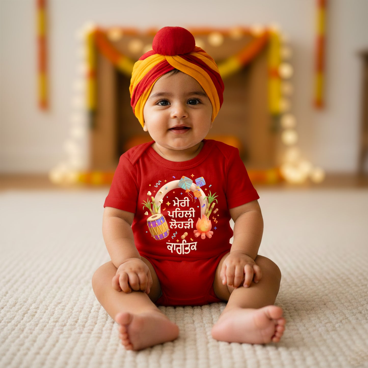 This is my first Lohri In Panjab With Customized Baby Name _ Red Onises