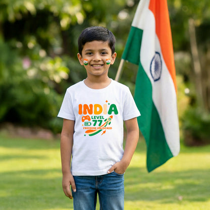 New Born & Baby Clothing | Independance Day INDIA Level  With Customized Name | Soft Cotton T-shirt