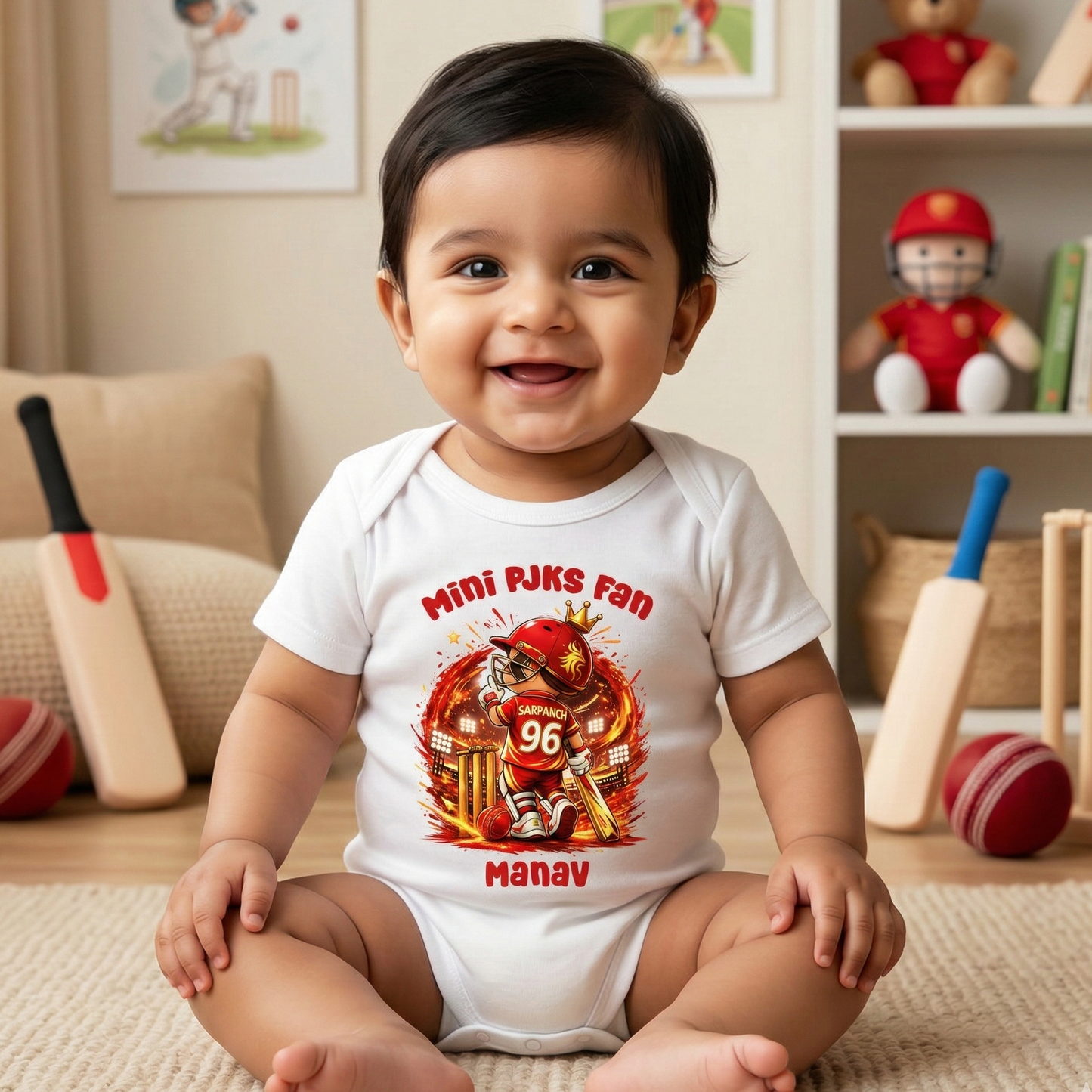 New Born & Baby Clothing | Mini Pjks Fan With Customized Baby Name | Soft Cotton