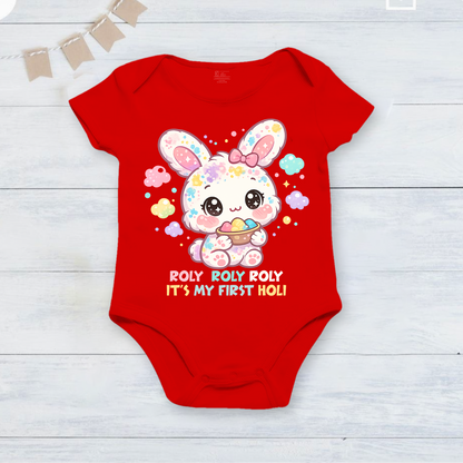 New Born & Baby Clothing | Roly Roly Roly It's My First Holi | Soft Cotton