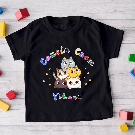 Cousin Crew with customised name_ Black tee