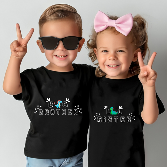 Combo pack of Big Brother, Little Sister_ Black Tees