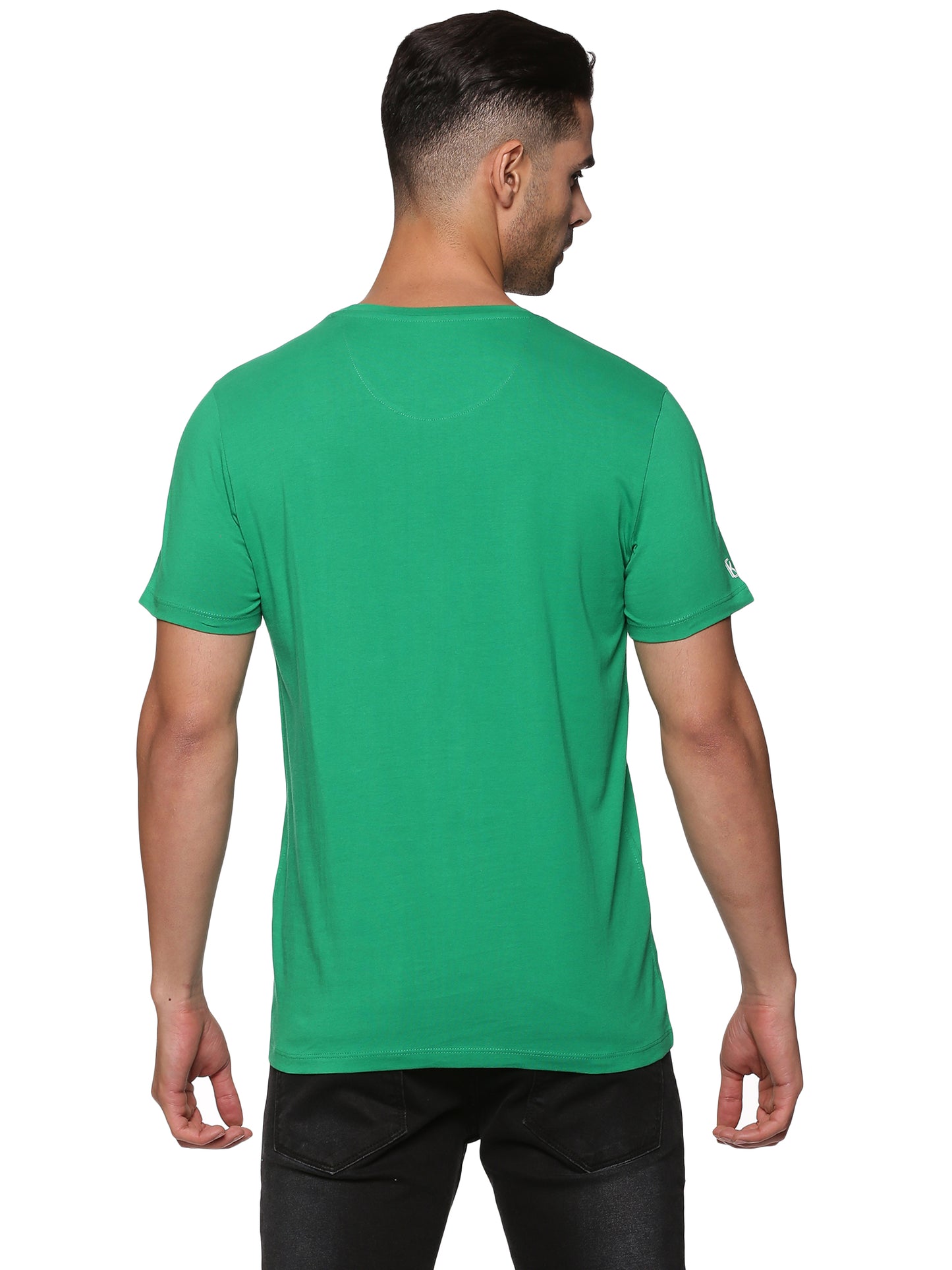 Men Round Neck Classic Karmikh Organic Cotton T-Shirt - Green