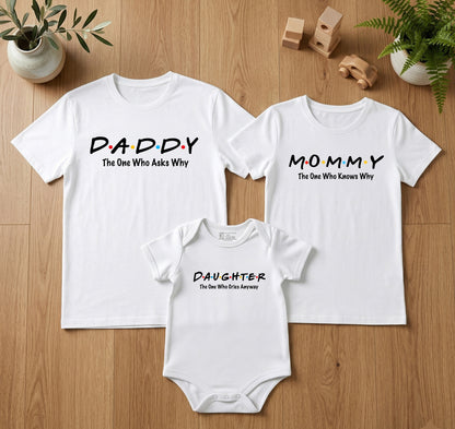 New Born & Baby Clothing | Mommy Daddy Daughter  T-shirts & Bodysuite White Combo | Soft Cotton