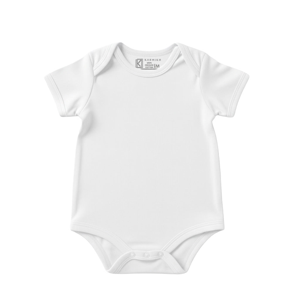 New Born & Baby Clothing | Plain White Colour Soft Cotton Bodysuits | Soft Cotton