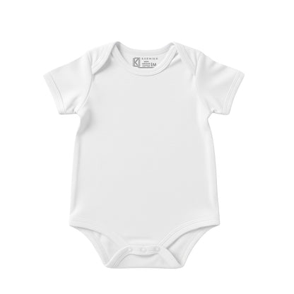 New Born & Baby Clothing | Plain White Colour Soft Cotton Bodysuits | Soft Cotton