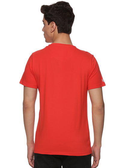 Men Round Neck Classic Karmikh Organic Cotton T-Shirt - Bright Red