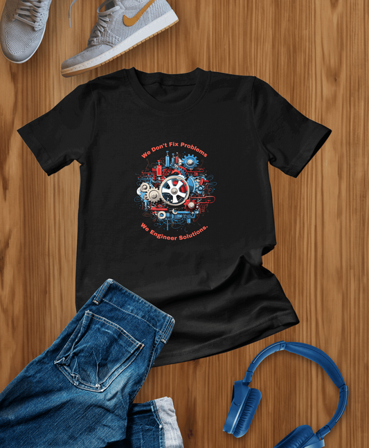 Engineer Themed Red Graphic  T-shirt