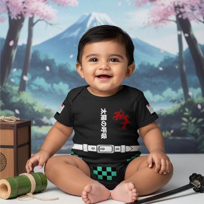 Baby Sun-Samurai Anime inspired Baby Bodysuit _ Black Bodysuit