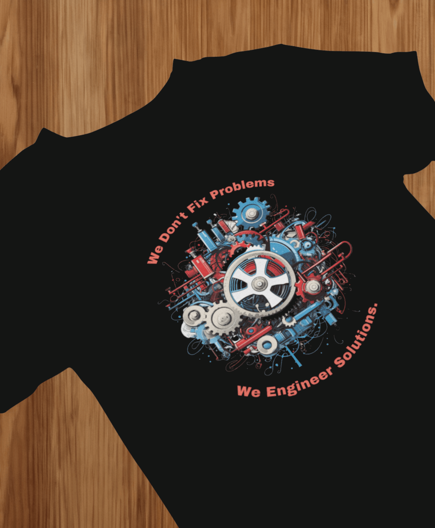 Engineer Themed Red Graphic  T-shirt