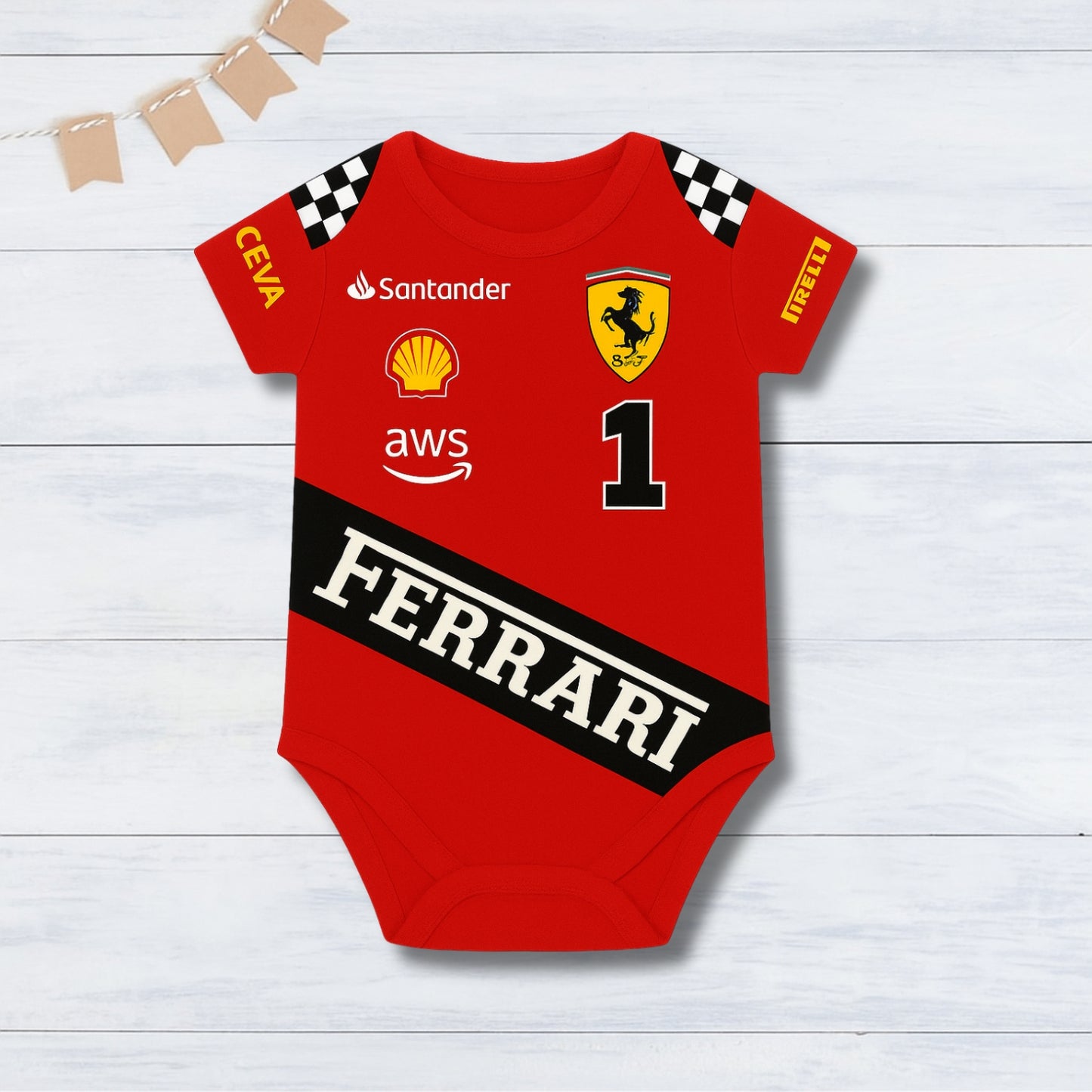 Little Racer Inspired Ferrari  _ Red Onesie