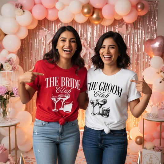 The Brid Club & The Groom Club white & Red T-shirt