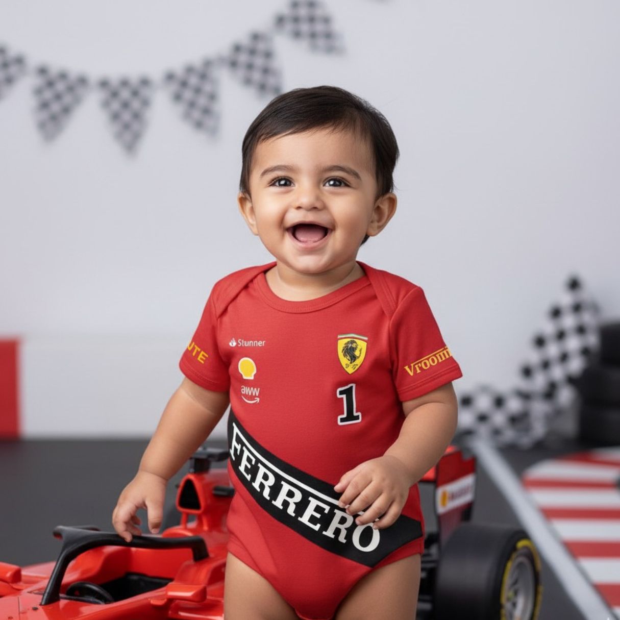 Little Racer Inspired Ferrari  _ Red Onesie