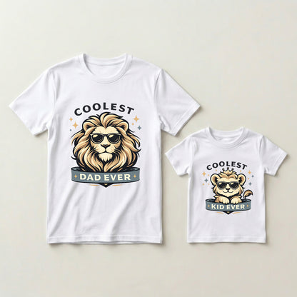 New Born & Baby Clothing | Coolest Dad & Son Twinning White Sets | Soft T-shirt