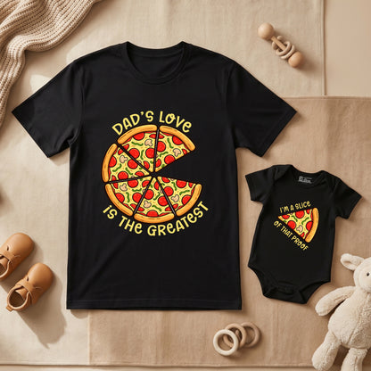 New Born & Baby Clothing | Dad's Love is the Greatest Dad & Baby Twinning Black Sets | Soft T-shirt