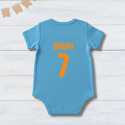 New Born & Baby clothing | Cricketer Blue jersey Baby Photoshoot Outfit for Baby with Customized Baby Name Printed | Soft Cotton