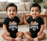 New Born & Baby Clothing | The Sharma Twins – Matching Personalized With Surename Baby Bodysuits| Soft Cotton