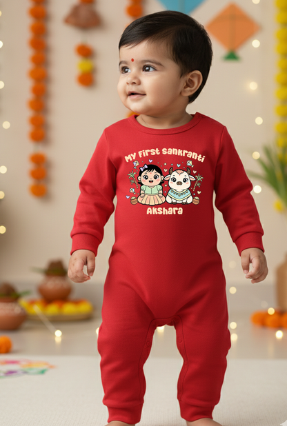 Red full romper sankanthri festival